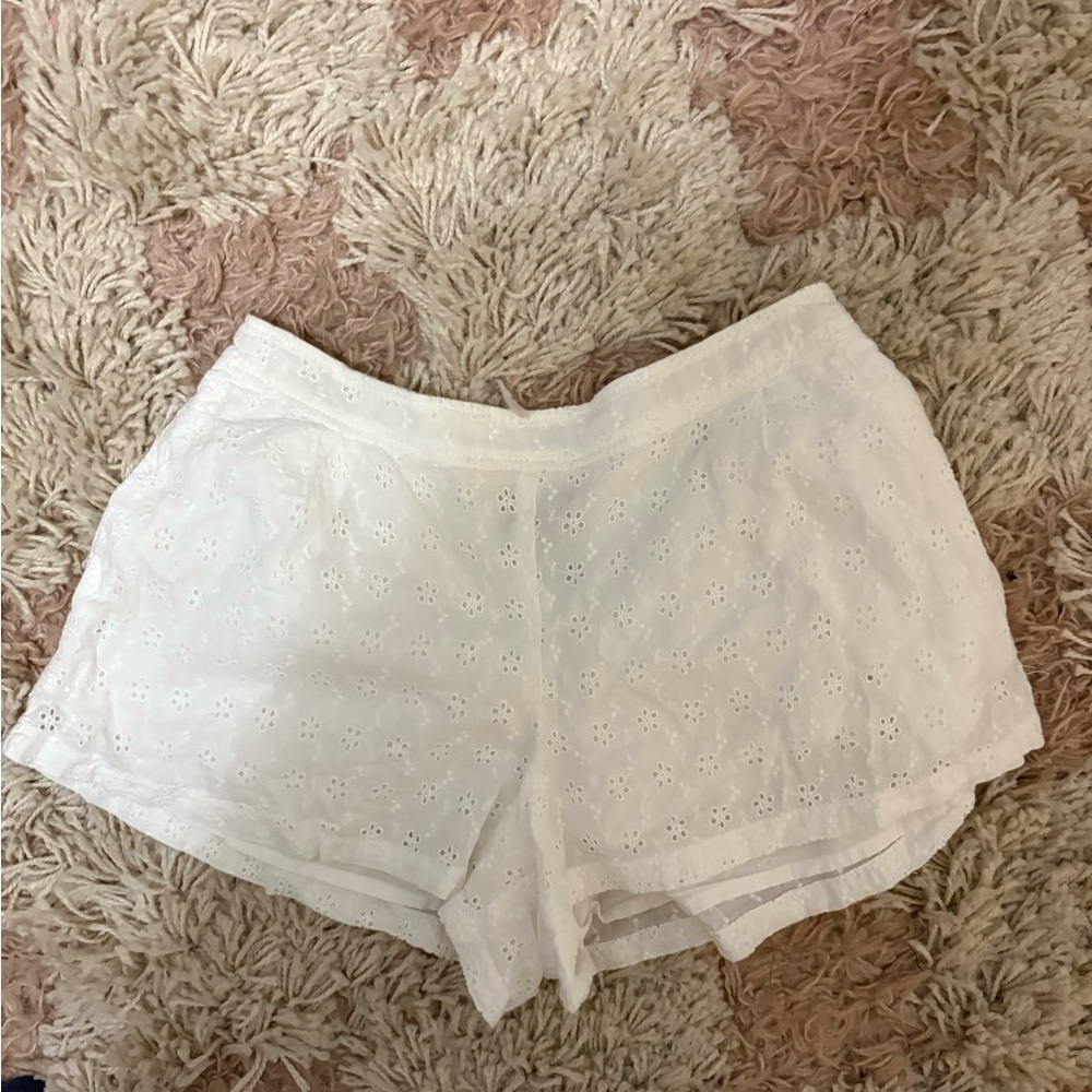 Ralph Lauren Kids White Eyelet Shorts